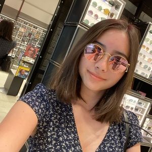 Ray-Ban Pink Mirrored Gold Round Sunglasses